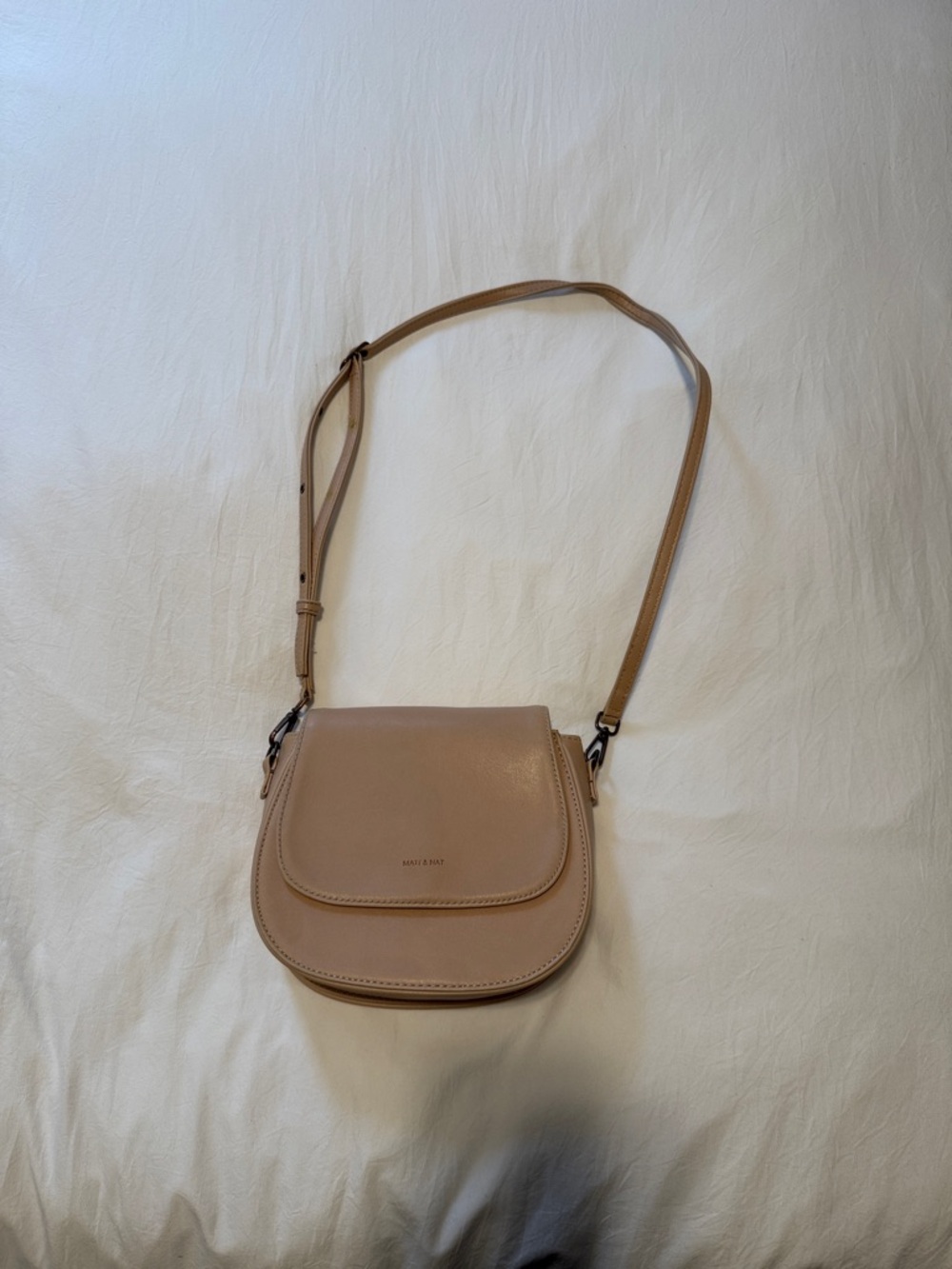 Matt & Nat Beige/Tan Crossbody Saddle Bag